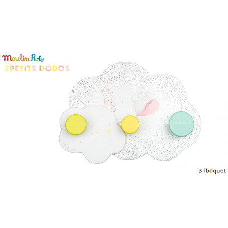 Porte-manteau nuage 3 accroches - Petits dodos - Moulin Roty