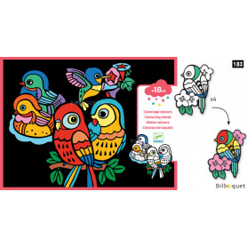 Coloriage Velours - Bébés oiseaux - Petits Cadeaux