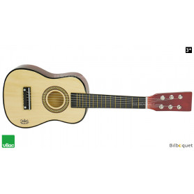 Guitare en bois naturel - Instrument jouet en bois