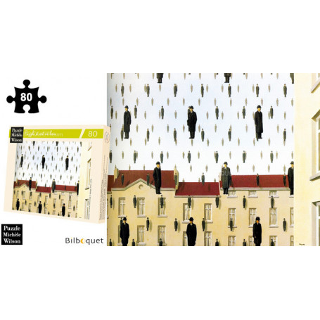Golconde - Magritte - Puzzle d'art en bois 80 pièces