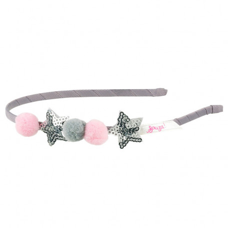 Serre-tête Kristina - pompons et étoiles - Accessoire fille