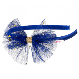 Serre-tête Lorenza - noeud bleu - Accessoire fille