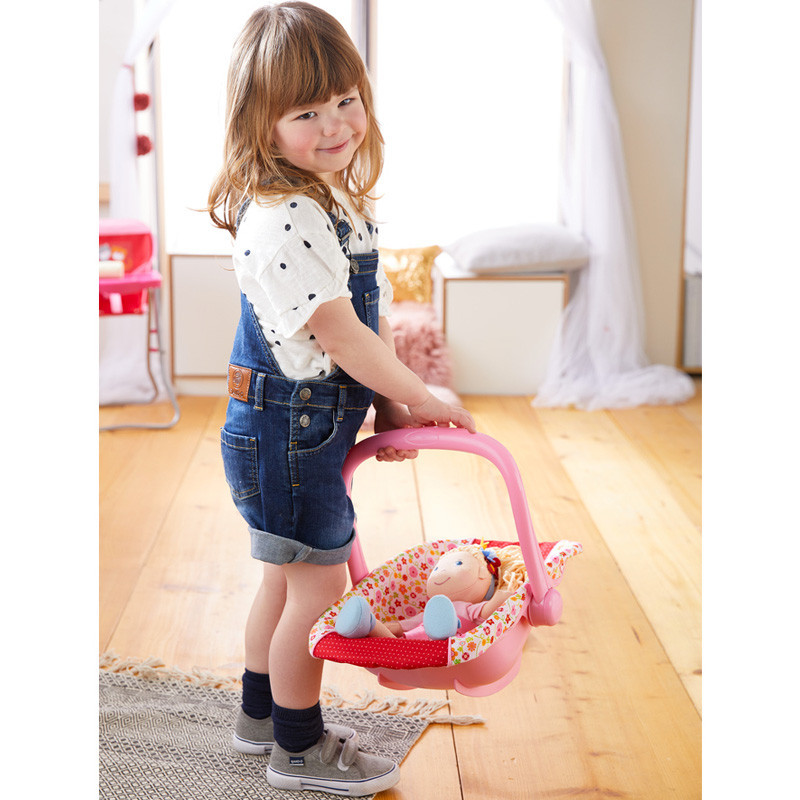 Siege Velo Poupee HABA Siège De Vélo Doux Pour Poupée Motif Prairie Fleurie U2013 Se Fixe Au Guidon Avec Crochet Et Boucle De Fixation (Scooters Trikes & Bicycles Porte Poupee Velo Enfant