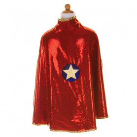 Cape réversible super-héroïne rouge et or - Déguisement fille