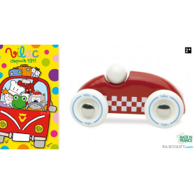 Voiture en bois Mini Rallye Checkers - Rouge