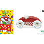 Voiture en bois Mini Rallye Checkers - Rouge