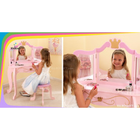 Coiffeuse et tabouret Princesse rose