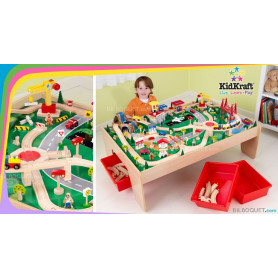 Circuit de Train + Table en Bois Waterfall Mountain - Kidkraft