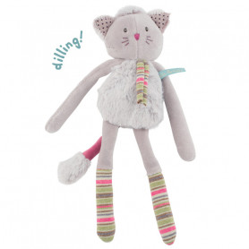 Doudou-hochet chat gris