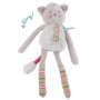 Doudou-hochet chat gris