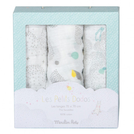 Set of 3 swaddles - Les petits dodos