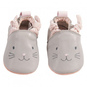 Chaussons en cuir gris - Les petits dodos