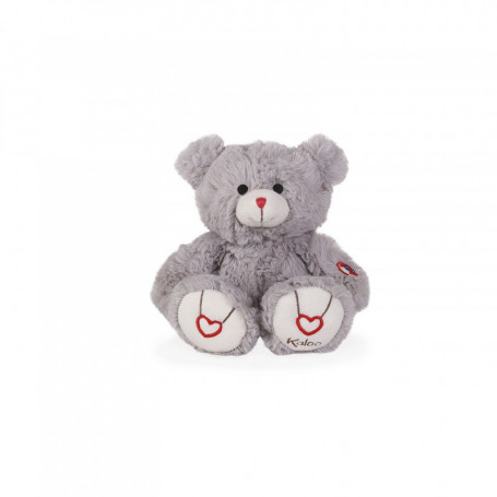 Bear Soft Toy, grey, 22 cm