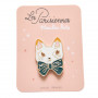 Enamelled pin brooch - Cat