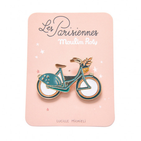 Enamelled pin brooch - Bicycle