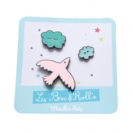 Set de 3 pin's laqués - Oiseau