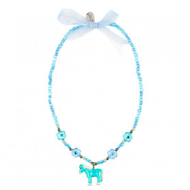 Collier Ebby, poney bleu - Accessoire pour les filles