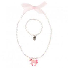 Collier et bracelet Angel, licorne rose - Accessoire pour les filles