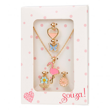 Collier avec 5 pendentifs, or - Accessoire pour les filles