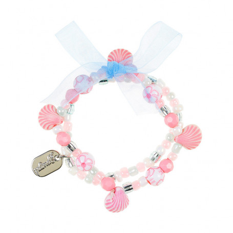 Bracelet Poppie rose, coquillages - Accessoire pour les filles