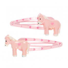 Cira Hair Clips, pink pony - Accessory for girls