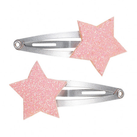 Jasmine Hair Clips, pink star - Accessory for girls