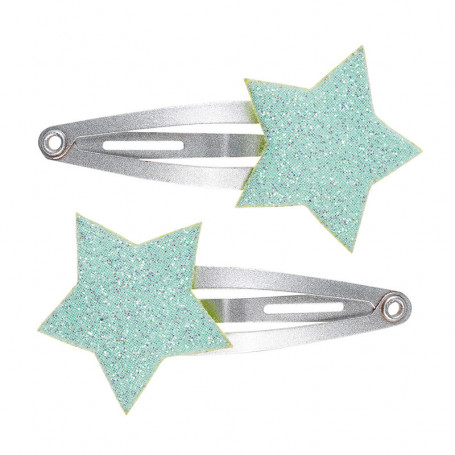 Jasmine Hair Clips, green star - Accessory for girls