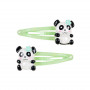 Pinces à cheveux panda vert - Accessoire pour les filles