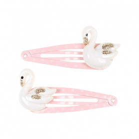 Pink Swan Hair Clips - Accessory for girls