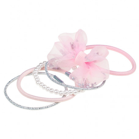 Élastique pour cheveux Phylis, ensemble rose - Accessoire pour les filles