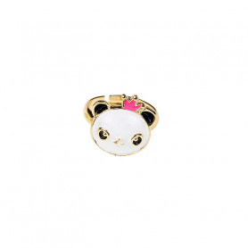 Rosa Adjustable ring, pink panda - Accessory for girls