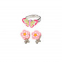 Ensemble bague et boucles d'oreilles Darlene, papillon et fleurs - Accessoire pour les filles