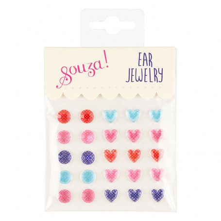 Stickers d'oreilles, pois et coeurs - Accessoire pour les filles