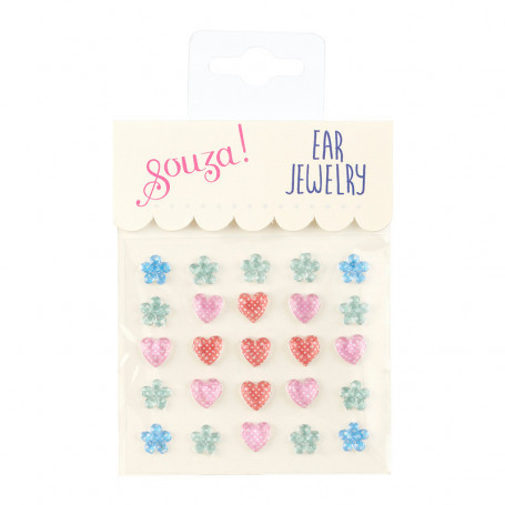 Stickers d'oreilles, fleurs et coeurs - Accessoire pour les filles