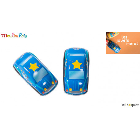 Voiture à friction LES JOUETS METAL Moulin Roty bleue