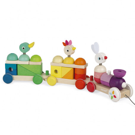 Train Géant Multicolor Zigolos - Jouet en bois