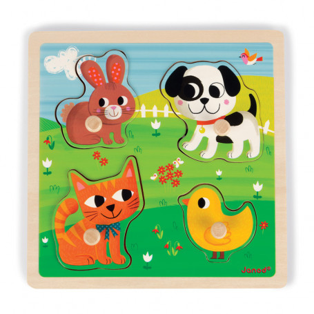 Puzzle Tactile Mes premiers animaux (4 pièces)