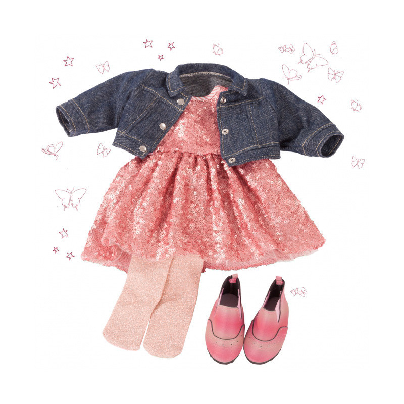 25 Accessoires Poupée 30 Cm – Veste Laine, Peluche, Robe Paillettes, Hauts, Pantalons, Chaussures – Cadeau Enfant