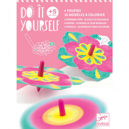 Do It Yourself Fleurs - 4 toupies et 18 modèles à colorier