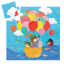 Silhouette Puzzle The hot air balloon 16 pieces
