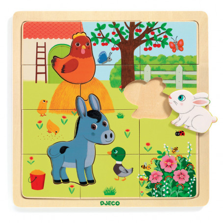 Puzzle Bois Enfant, 3PCS Jouets Enfant Animaux Puzzle, Jeu