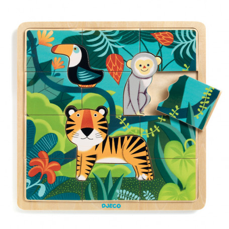 Puzzlo jungle - puzzle en bois 15 pièces