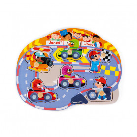 Puzzle en bois Happy Racing - 6 pièces