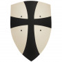 Black & White Wooden Crusader Shield 36x50cm