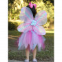 Robe papillon rose avec ailes et baguette - déguisement fille