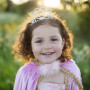 Pink princess dress with cape and crown