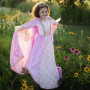 Robe de princesse rose avec cape et couronne - taille 5-7ans