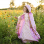 Robe de princesse rose avec cape et couronne - taille 5-7ans