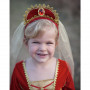 Voile Royal avec diadème rouge rubis - accessoire déguisement fille