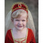 Royal Veil with ruby red tiara - Girl's disguise accessory